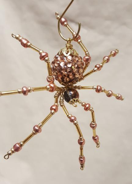 Steampunk/Christmas Golden Jeweled Beaded Spider picture