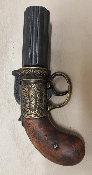 Steampunk 1840 Aged British Pepperbox Revolver Revolver picture