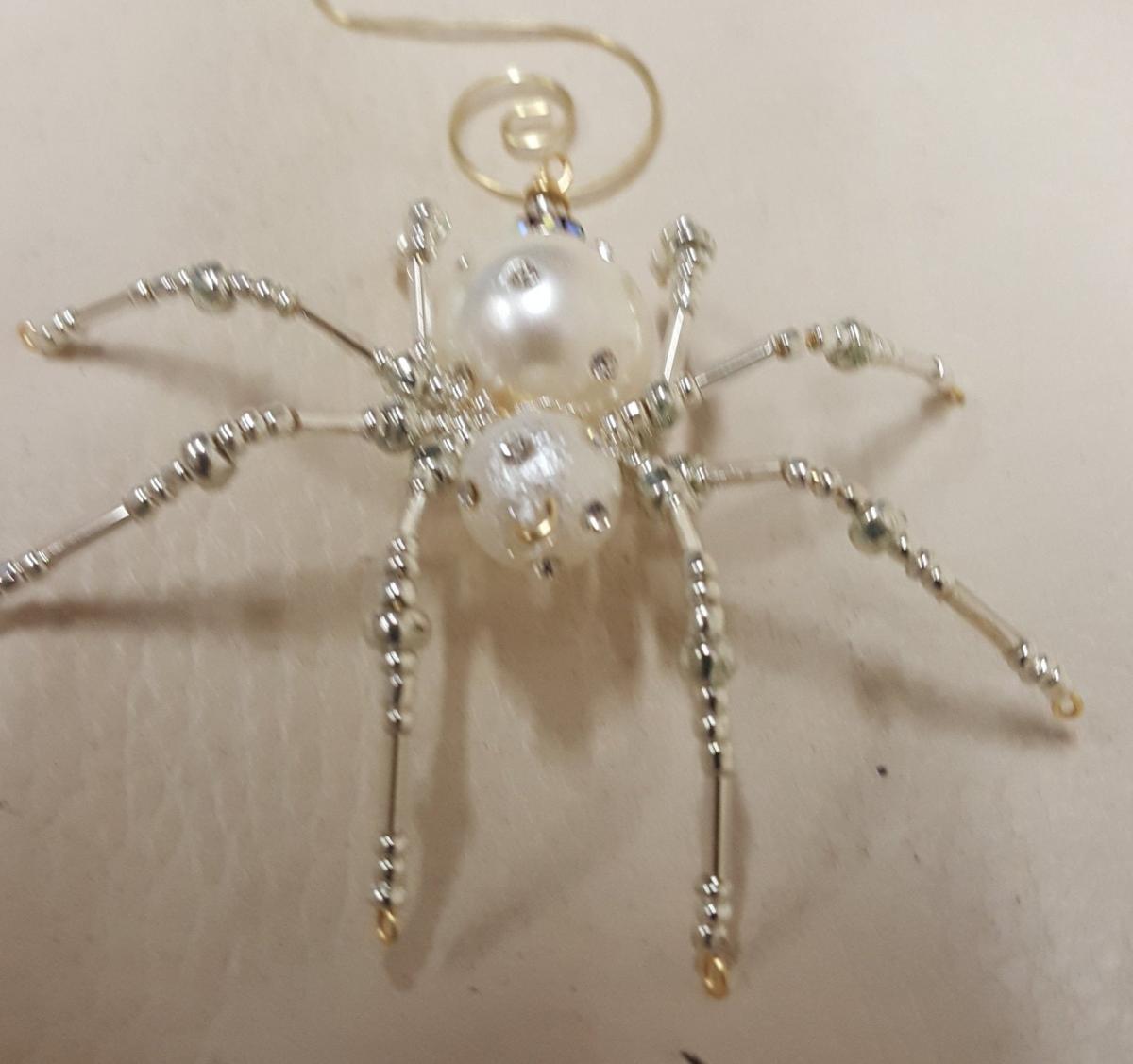 Steampunk Beaded Pearl Spider picture