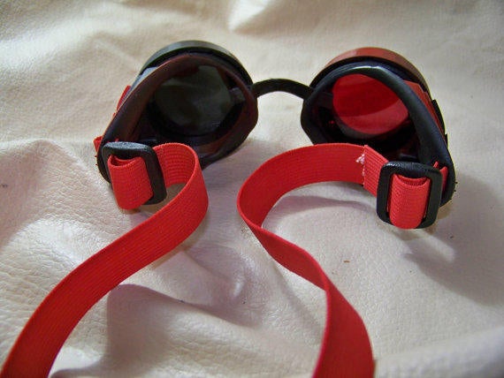 Slightly Distressed Steampunk Goggles Inspired By Harley Quinn picture