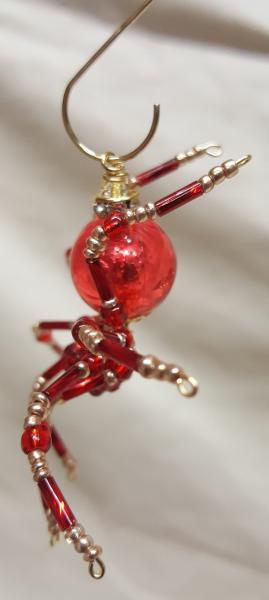 Small Steampunk Beaded Blood Red Spider picture