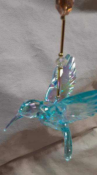 Gold Themed Crystal Hummingbird Sun Catcher in 3 Different Colors picture