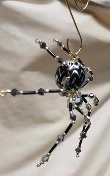 Steampunk/Christmas Crystalline Black/Silver Ice Spider picture