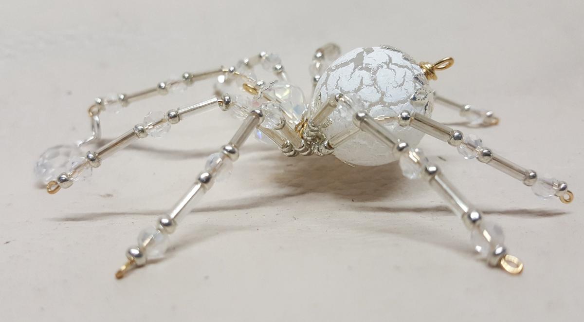 Steampunk/Christmas Dew Drop Frosted Crystalline Snow Spider picture