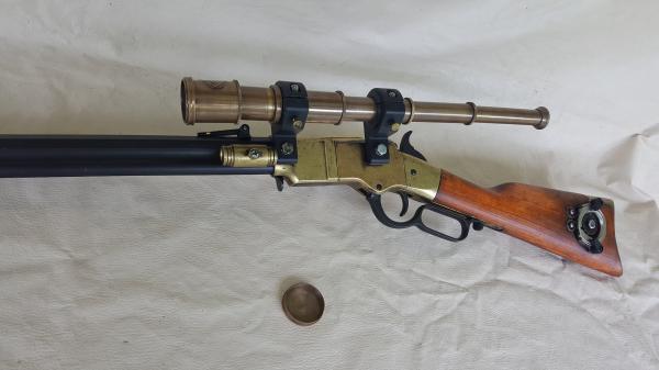 Steampunk 1860 Lever Action "Henry" Rifle Non Firing Replica W/Scope picture