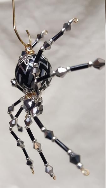 Steampunk/Christmas Crystalline Black/Silver Ice Spider picture