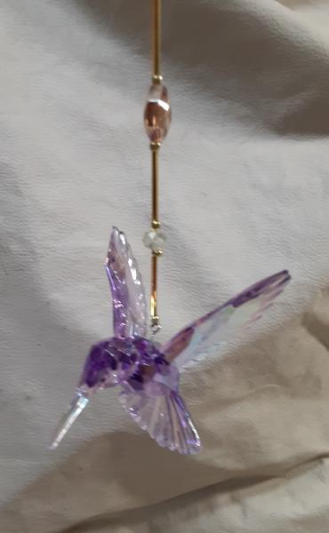 Gold Themed Crystal Hummingbird Sun Catcher in 3 Different Colors picture