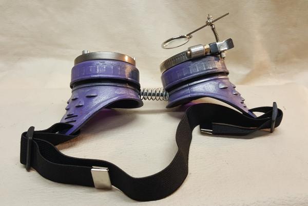Purple Steampunk Engineer Goggles With Magnifying Loupe picture