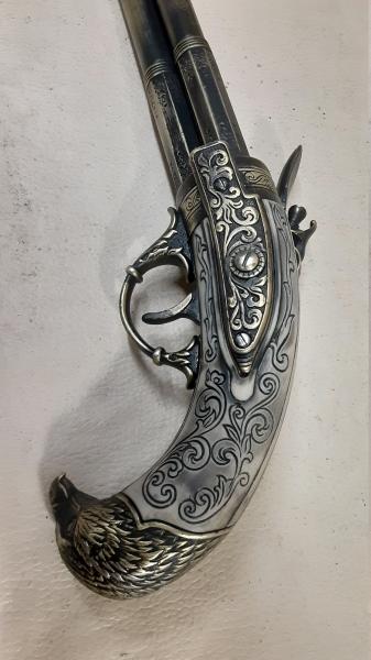 Steampunk Style 18th Century Aged Three Barrel Flintlock picture