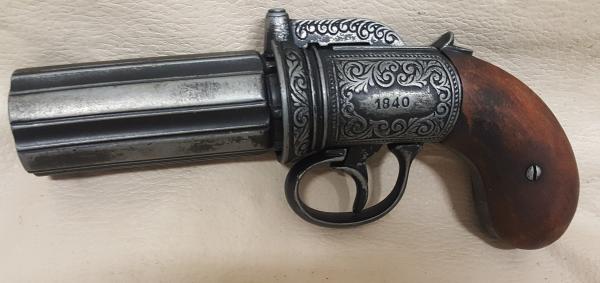 Steampunk 1840 Aged British Pepperbox Revolver Revolver picture