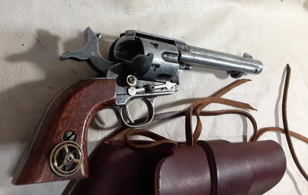 Steampunk 1873 Colt Gray "Peacemaker" Revolver Non Firing Replica w/Holster picture