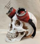 Steampunk Red Engineer Goggles With Triple Silver Loupes