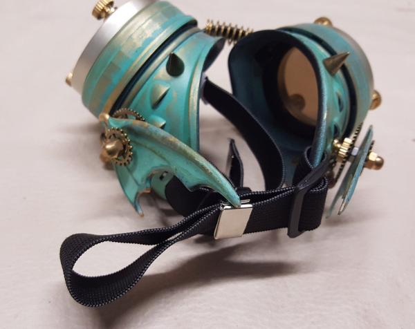 Steampunk Brass Patina Engineer Goggles- Demon Spawn picture