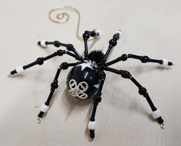 Steampunk/Christmas Black Star Beaded Spider picture