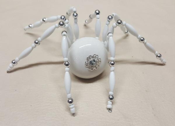 Extra Large Steampunk White Widow Ceramic Drawer Pull Snow Spider picture