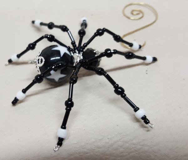 Steampunk/Christmas Black Star Beaded Spider picture