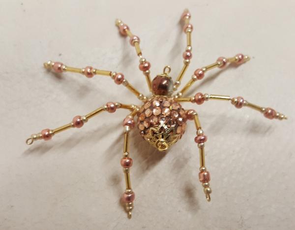 Steampunk/Christmas Golden Jeweled Beaded Spider picture