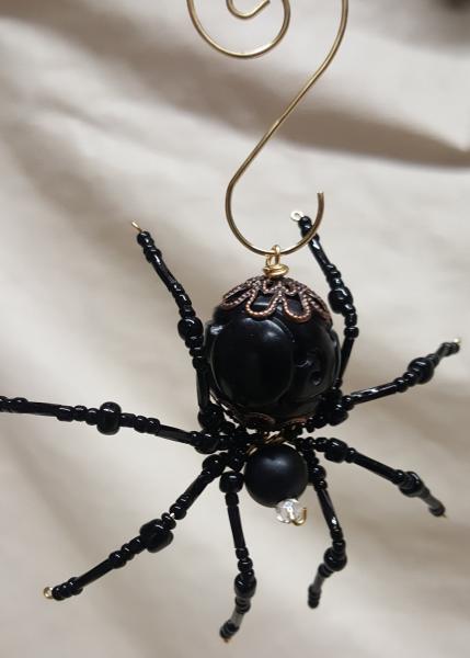 Steampunk Beaded Black Spider picture