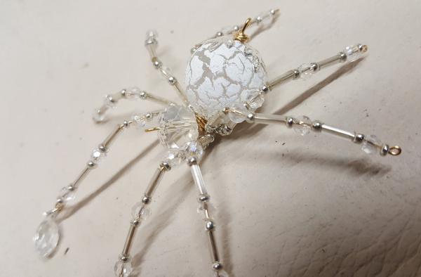 Steampunk/Christmas Dew Drop Frosted Crystalline Snow Spider picture