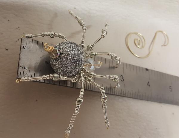 Steampunk Beaded Silver Christmas Spider picture