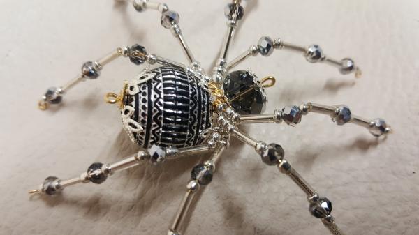 Christmas Silver Beaded Spider picture