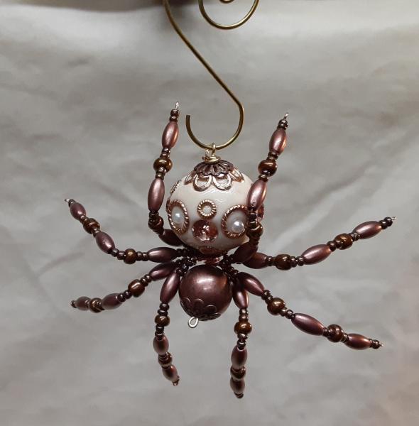 Metallic Steampunk Beaded Copper Spider picture