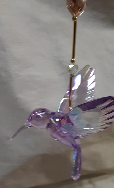 Gold Themed Crystal Hummingbird Sun Catcher in 3 Different Colors picture