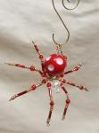Steampunk Beaded Red/White Dimpled Spider
