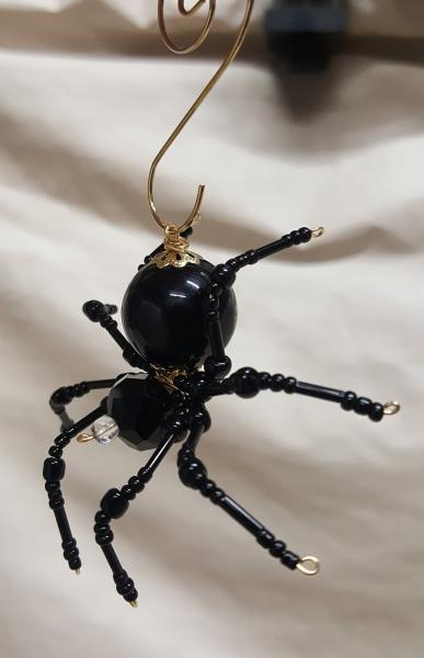 Steampunk Beaded Black Spider picture