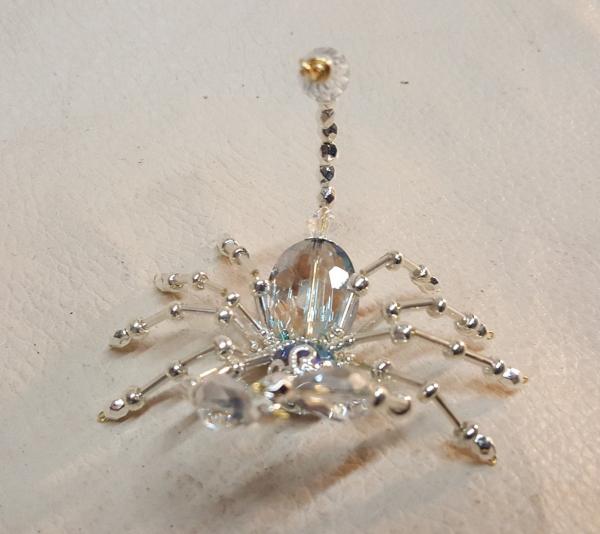 Steampunk Beaded Crystalline Opalescent Blue Tinted Scorpion picture