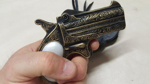 Steampunk 1866 Remington Derringer Non Firing Replica w/Holster picture
