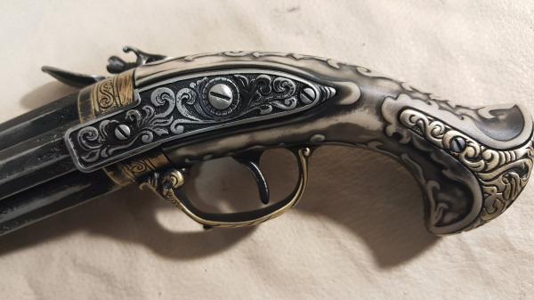 Steampunk Style 18th Century Aged French Four Barrel Flintlock picture