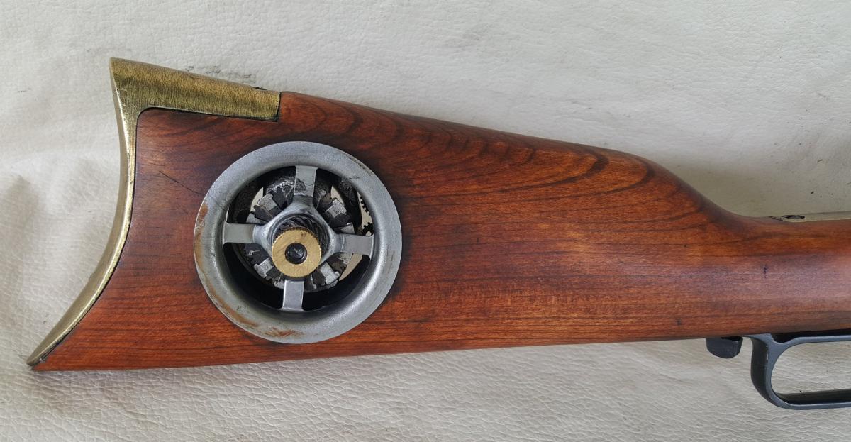 Steampunk 1860 Lever Action "Henry" Rifle Non Firing Replica W/Scope picture