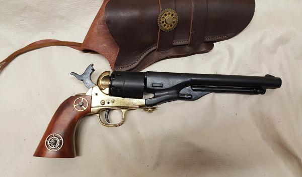 Steampunk 1860 Colt Army Non-Firing Revolver w/Holster picture