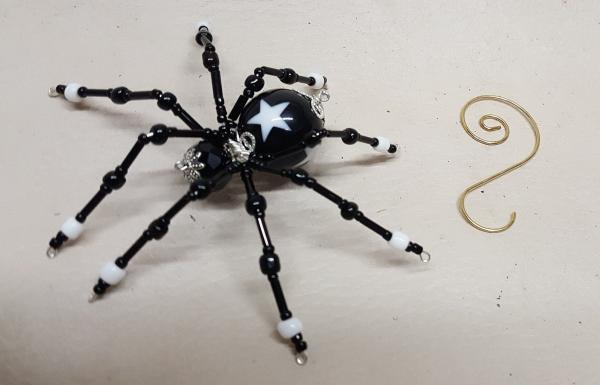 Steampunk/Christmas Black Star Beaded Spider picture