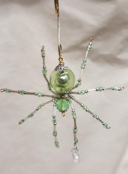 Steampunk/Christmas Crystalline Green Dew Drop Translucent Ice Spider picture