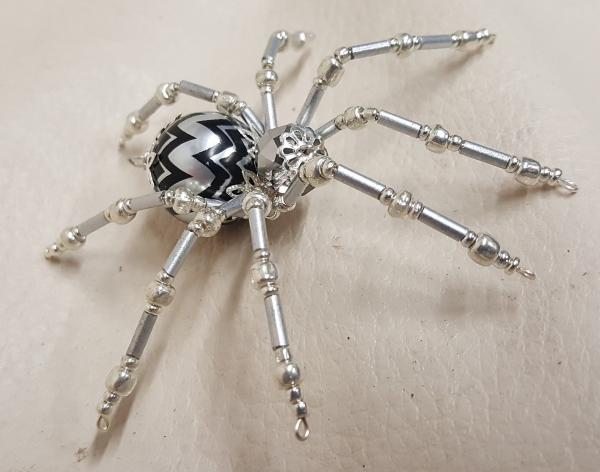 Steampunk/Christmas Crystalline Black/Silver Ice Spider picture