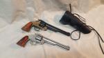 1869 Schofield Nickel or Brass/Gunmetal Revolver Non Firing Replica w/Holster