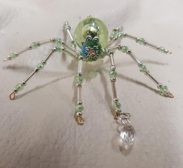 Steampunk/Christmas Crystalline Green Dew Drop Translucent Ice Spider picture