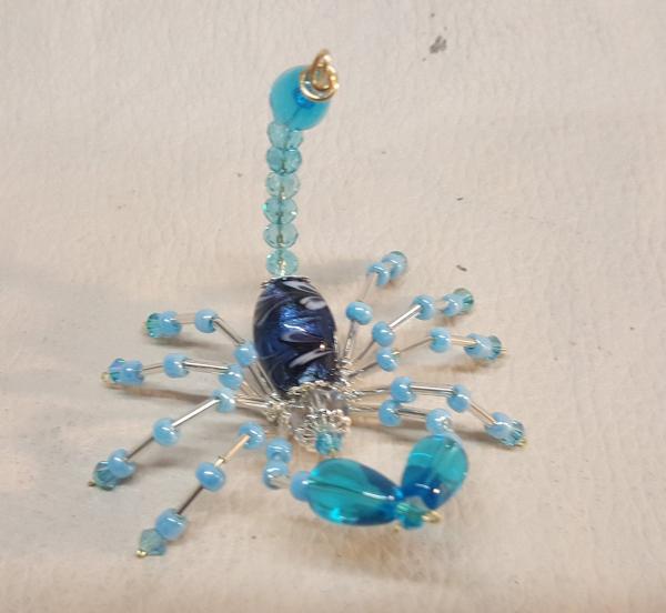 Steampunk Beaded Crystalline Light Blue Scorpion picture