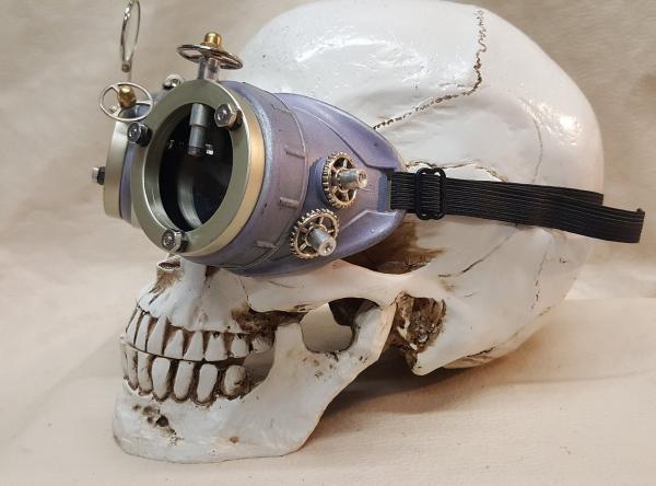 Violet Steampunk Engineer Goggles With Magnifying Loupe picture