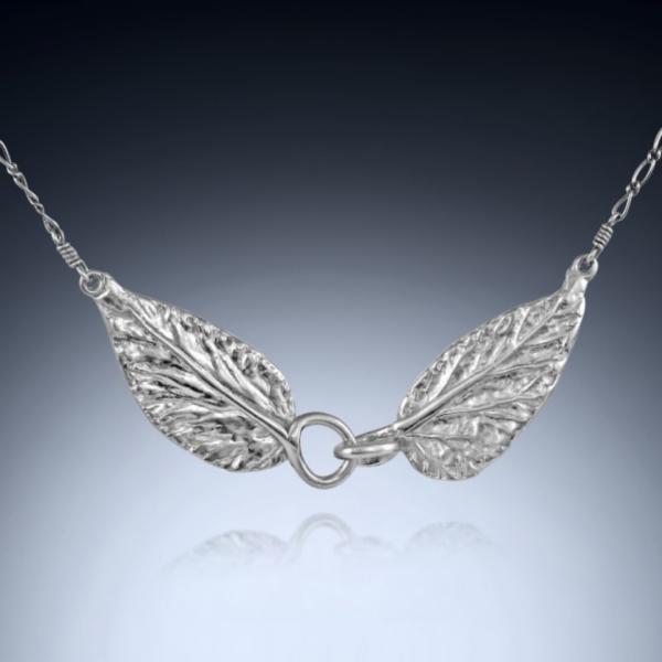 Double Angel Wing Necklace - Silver picture