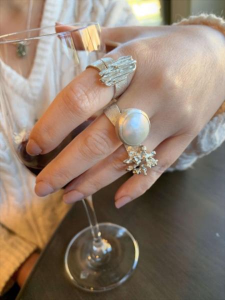 Snow - White Pearl Statement Ring picture