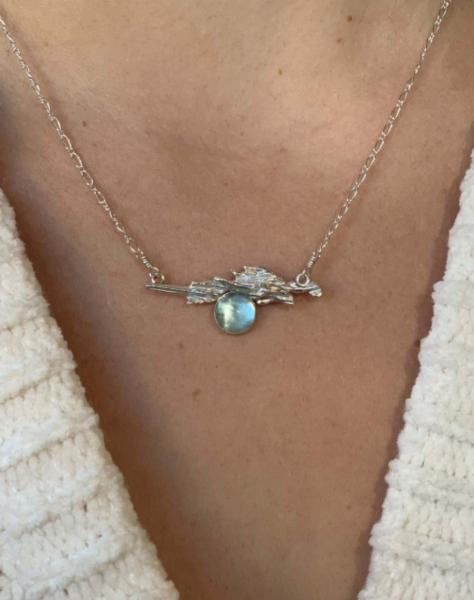 Aquamarine Icicle Bar Necklace picture