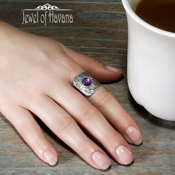 Wrap Ring - Amethyst Fern Leaf picture