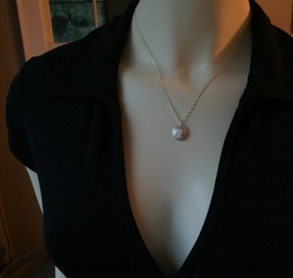 Antique Cameo Coin Necklace - Pink Conch Shell picture