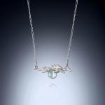 Aquamarine Icicle Bar Necklace