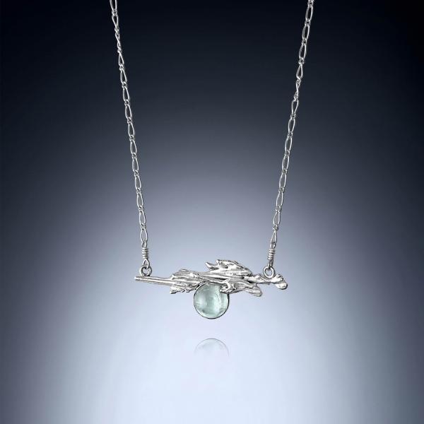 Aquamarine Icicle Bar Necklace