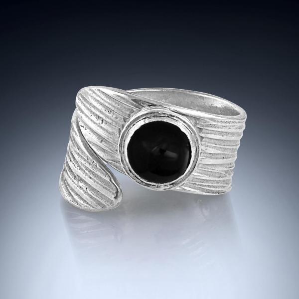 Wrap Ring - Fine Silver - Black Onyx picture