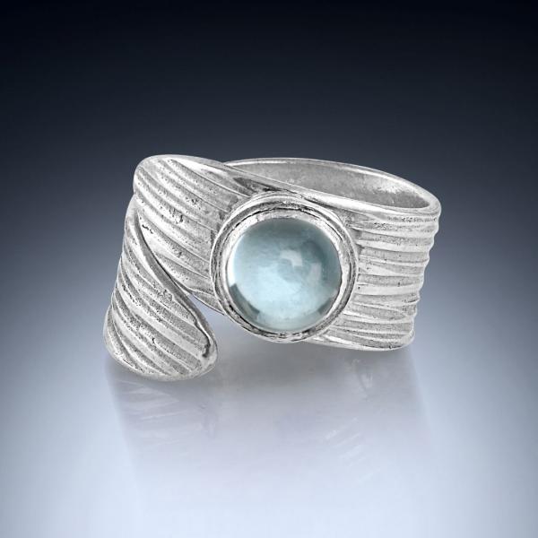 Wrap Ring - Fine Silver - Aquamarine picture